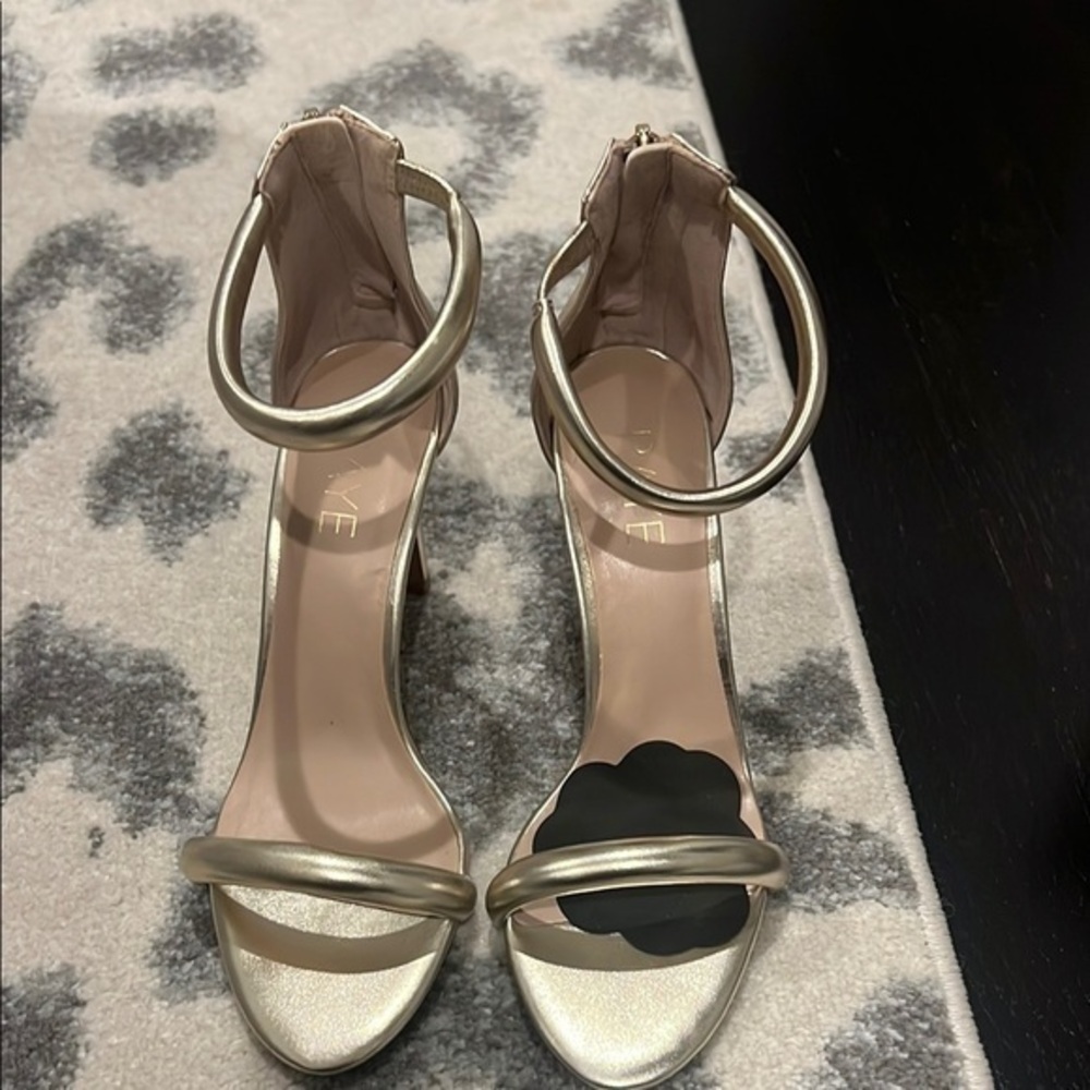 RAYE Gold Heels Elegant High Heel Sandals size 6.5